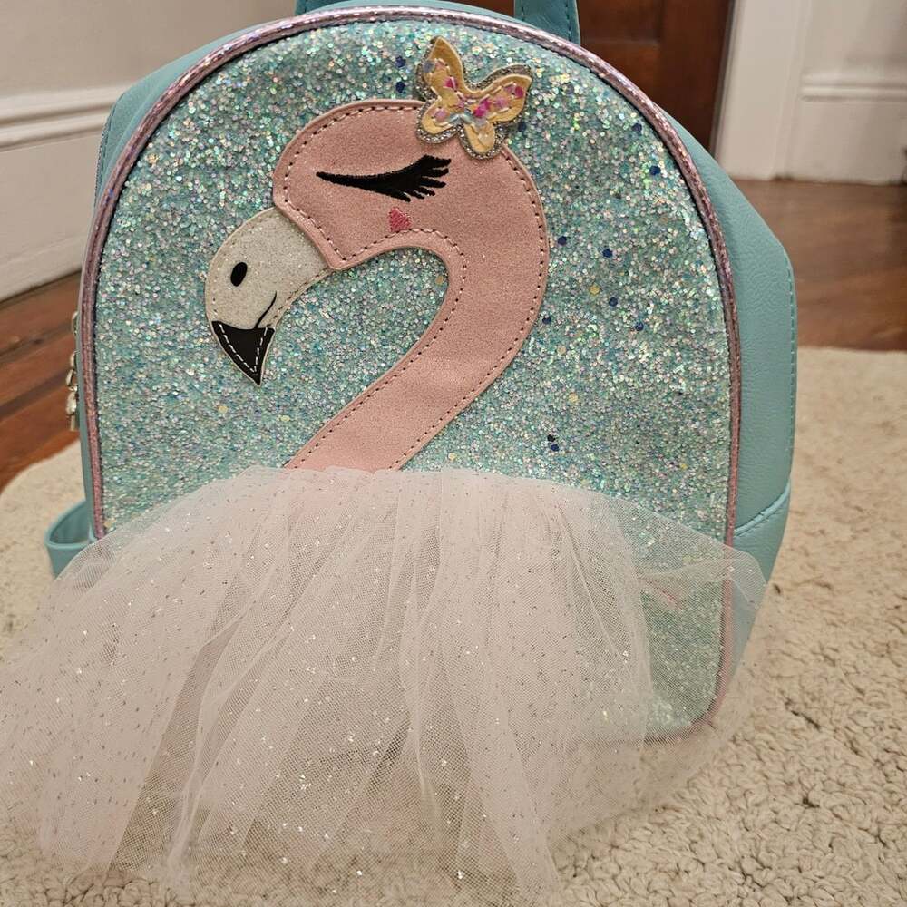 Miss Gwen's OMG Accessories Sequin Flamingo Backpack with Tutu